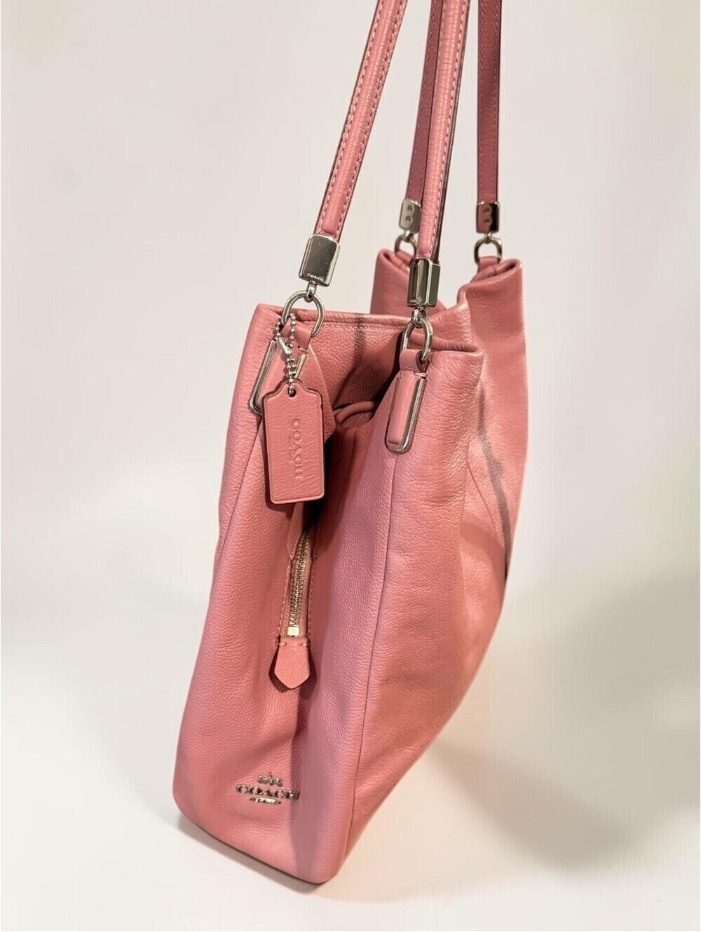 COACH Phoebe Pebbled Leather Shoulder Hand Bag Shadow Rose Pink NWT F34495 - Picture 8 of 16